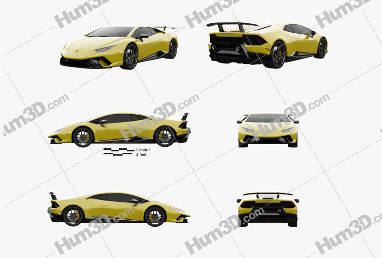 Lamborghini Huracan Performante 2020 Blueprint Template