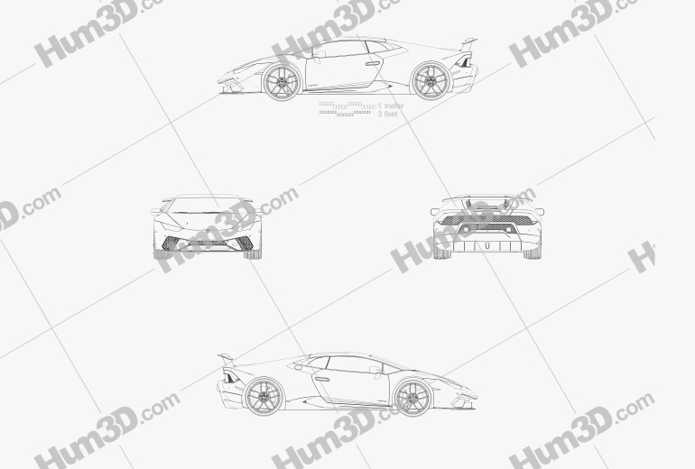 Lamborghini Huracan Performante 2020 도면