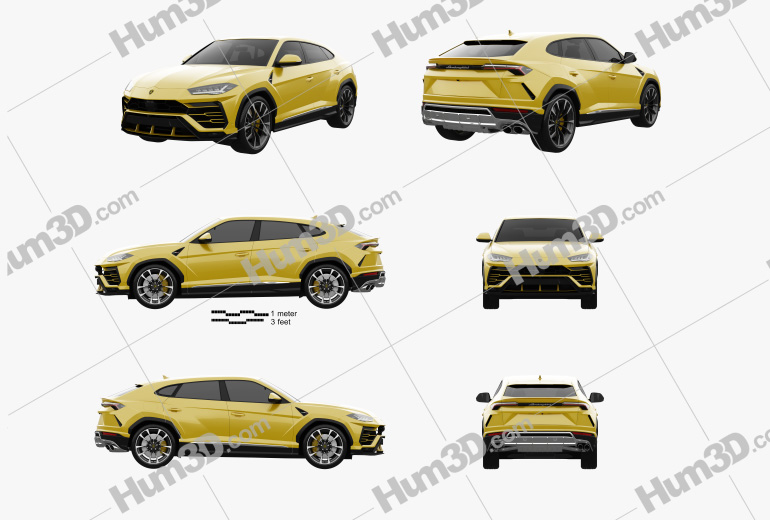 Lamborghini Urus 2020 Blueprint Template
