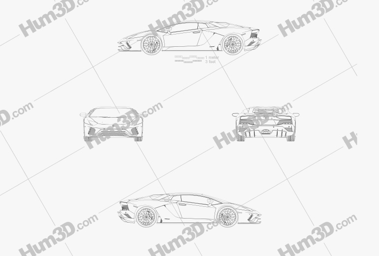 Lamborghini Aventador S 2020 蓝图