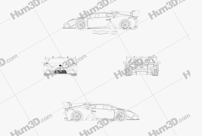 Lamborghini Huracan Super Trofeo Evo Race 2021 도면