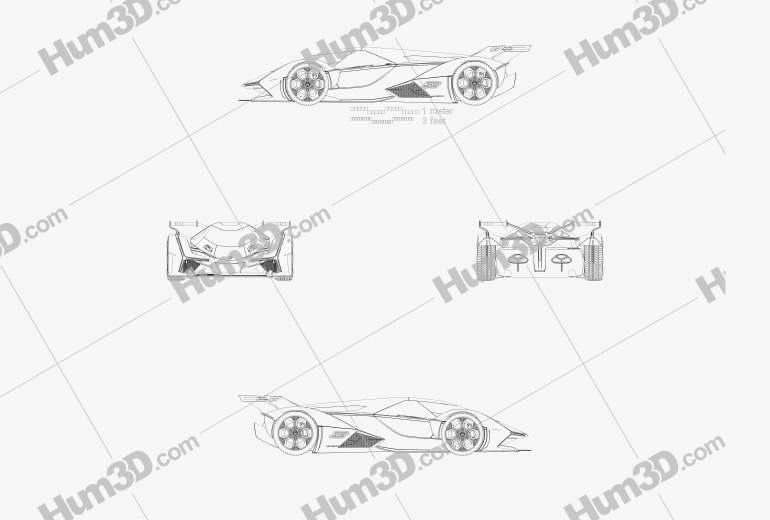 Lamborghini V12 Vision Gran Turismo 2021 Blueprint