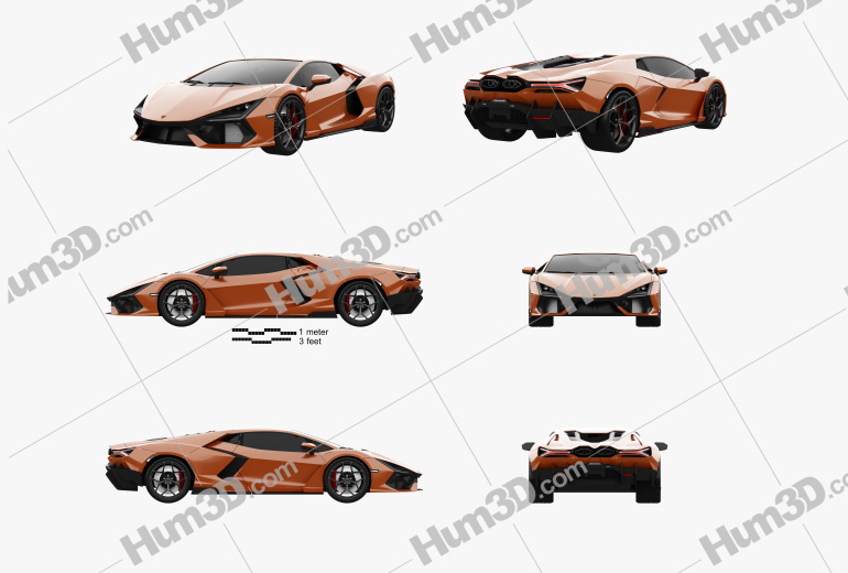 Lamborghini Revuelto 2024 Blueprint Template