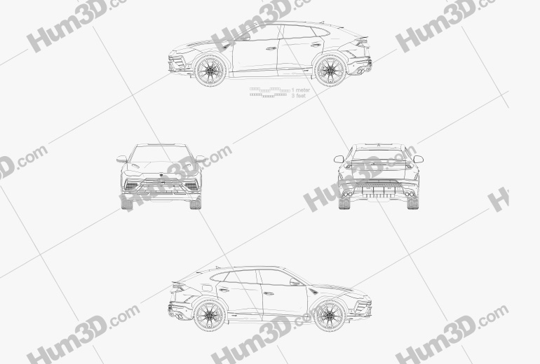 Lamborghini Urus S 2023 Blueprint