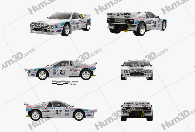 Lancia Rally 037 WRC Group B 1983 Blueprint Template