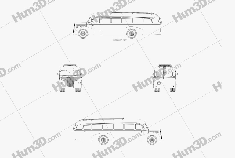 Lancia 3RO P Autobús 1947 Blueprint