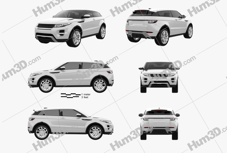 Land Rover Range Rover Evoque 2014 Blueprint Template