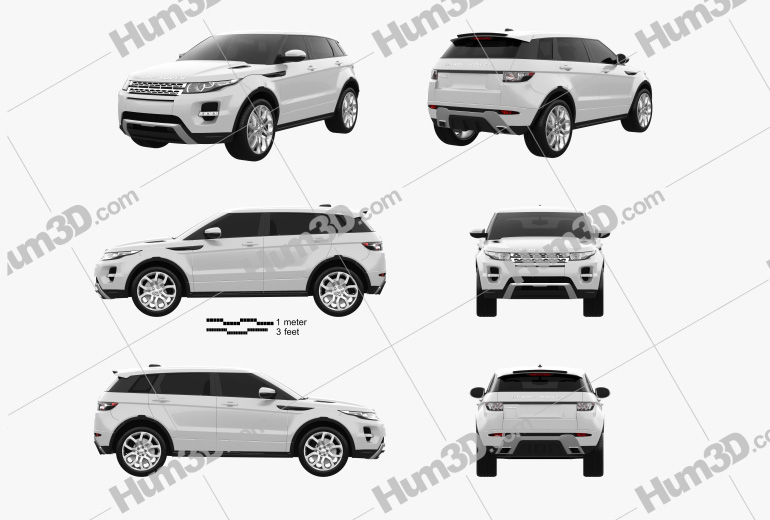 Land Rover Range Rover Evoque 2012 Blueprint Template