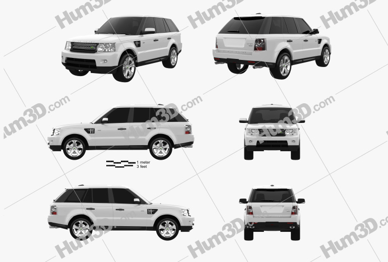 Land Rover Range Rover Sport 2012 Blueprint Template