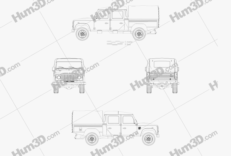 Land Rover Defender 130 High Capacity Double Cab PickUp 2014 Blueprint