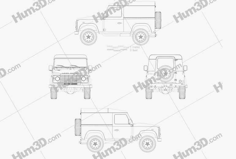 Land Rover Defender 90 hardtop 2014 Blueprint