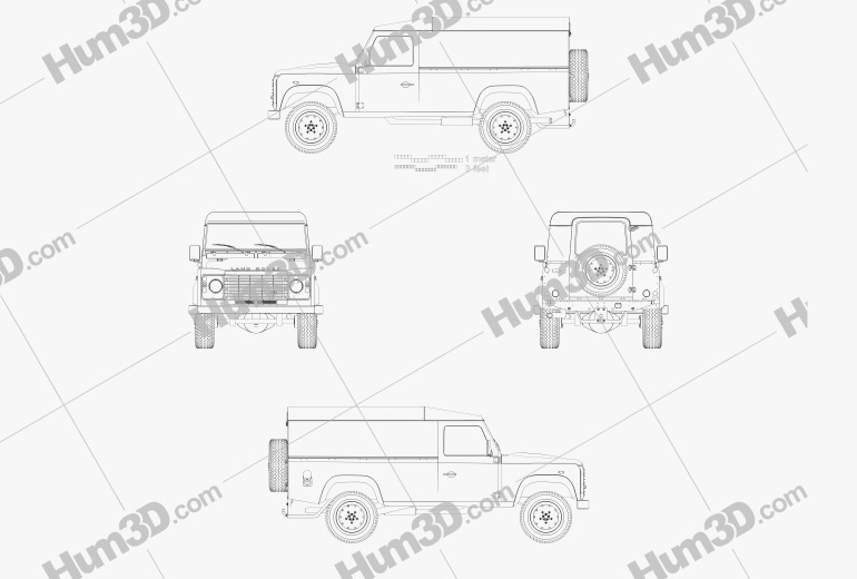 Land Rover Defender 110 ハードトップ 2011 設計図
