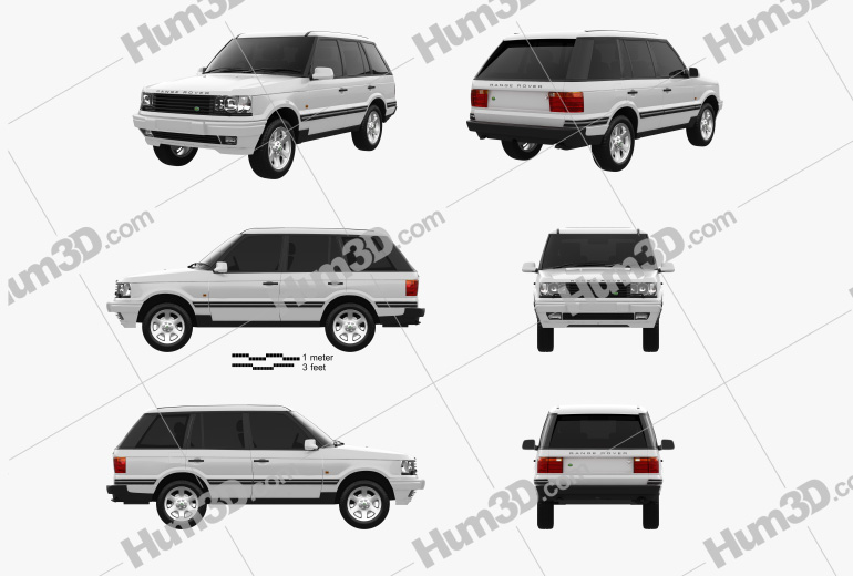 Land Rover Range Rover 2002 Blueprint Template