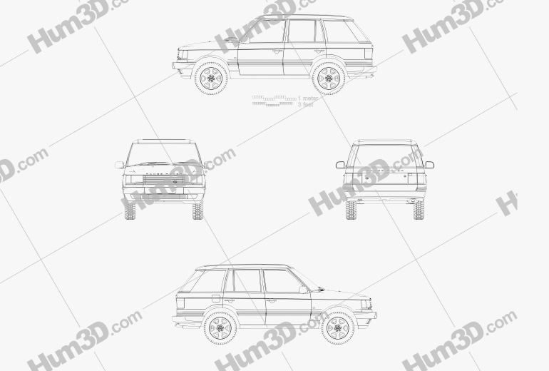 Land Rover Range Rover 1998 Blaupause