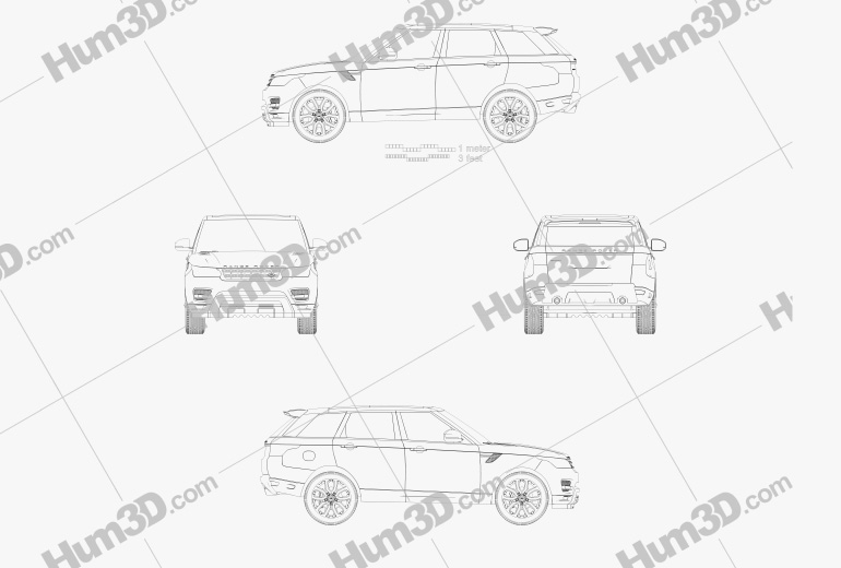 Land Rover Range Rover Sport Autobiography 2013 Disegno Tecnico