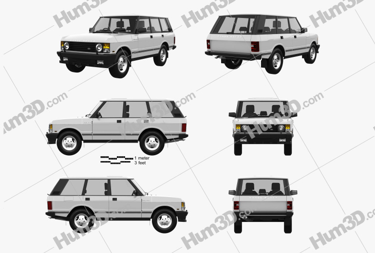 Land Rover Range Rover 1994 Blueprint Template