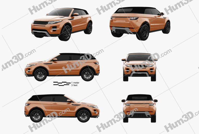 Land Rover Range Rover Evoque convertible 2016 Blueprint Template