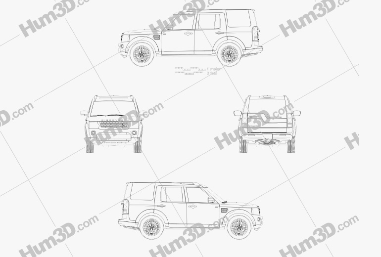 Land Rover Discovery 2014 Blaupause