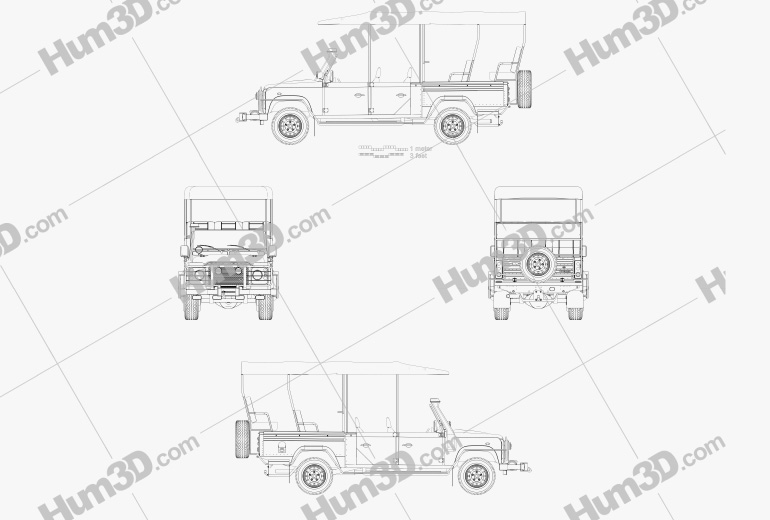 Land Rover Defender Safari Game Viewing 1992 Blueprint