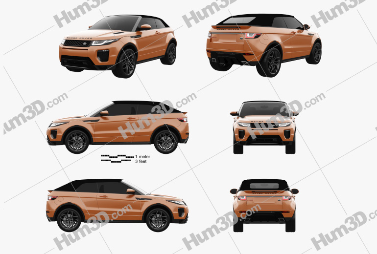 Land Rover Range Rover Evoque convertible 2019 Blueprint Template