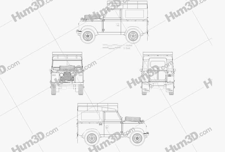 Land Rover Series IIA 88 Pickup 1968 Blueprint