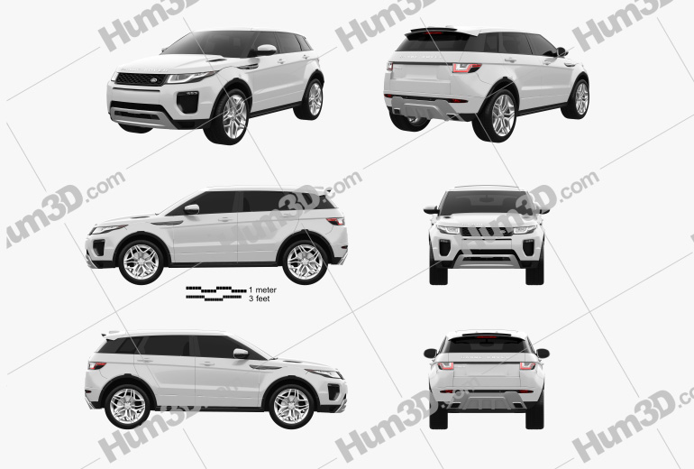 Land Rover Range Rover Evoque 5-door 2018 Blueprint Template