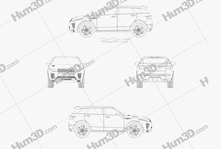 Land Rover Range Rover Evoque 5 porte 2018 Blueprint
