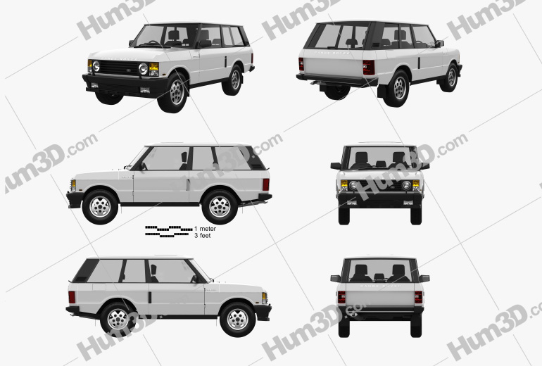 Land Rover Range Rover 3-door 1996 Blueprint Template