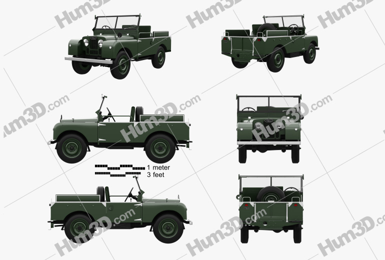 Land Rover Series I Churchill 1954 Blueprint Template