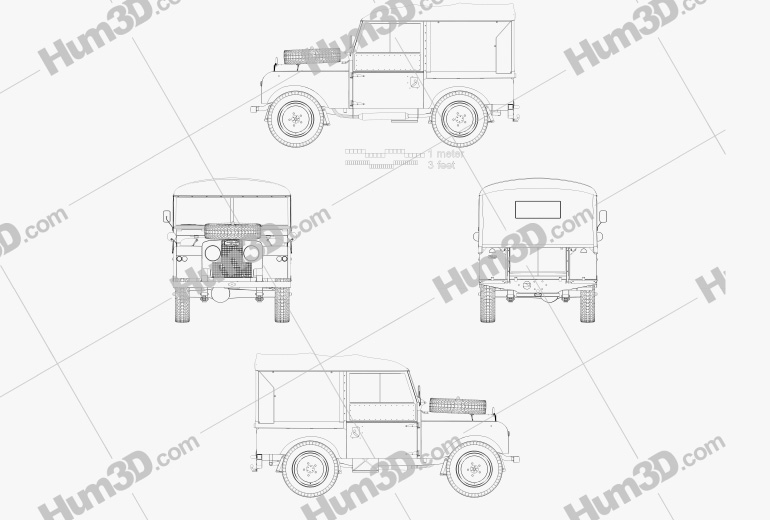 Land Rover Series I 86 Soft Top 1954 ブループリント