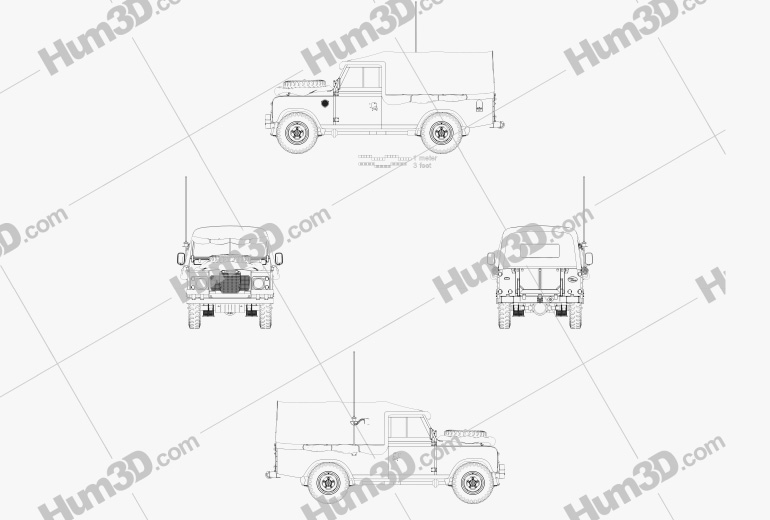 Land Rover Series III LWB Military FFR 1985 Blueprint