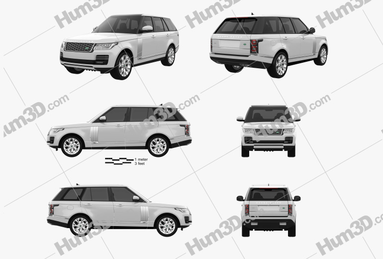 Land Rover Range Rover Autobiography 2021 Blueprint Template