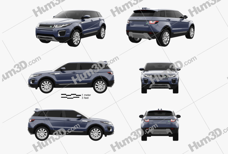 Land-Rover Range Rover Evoque SE 5-door 2018 Blueprint Template