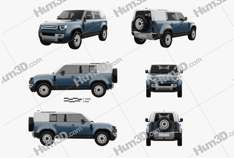 Land Rover Defender 110 hardtop 2022 Blueprint Template