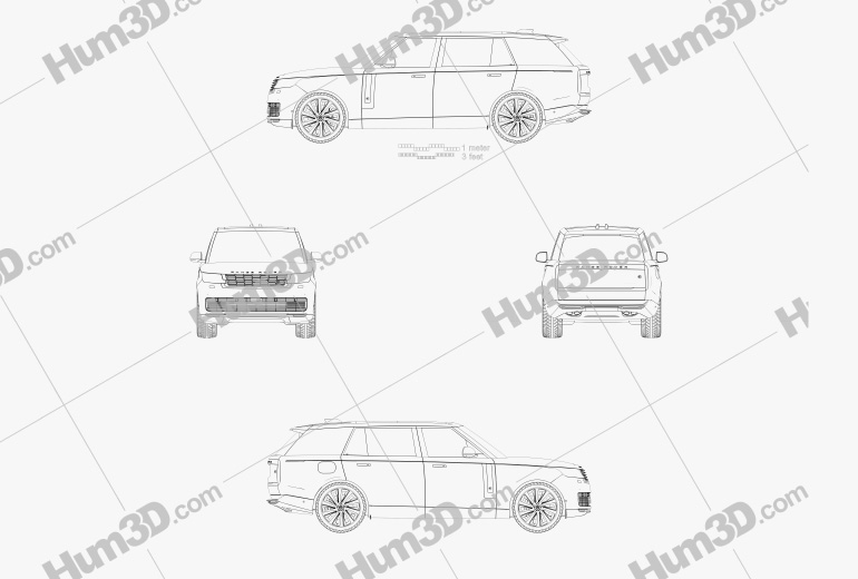 Land Rover Range Rover LWB SV Serenity 2022 Чертеж