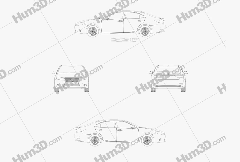 Lexus ES hybrid (XV50) 2016 Blueprint