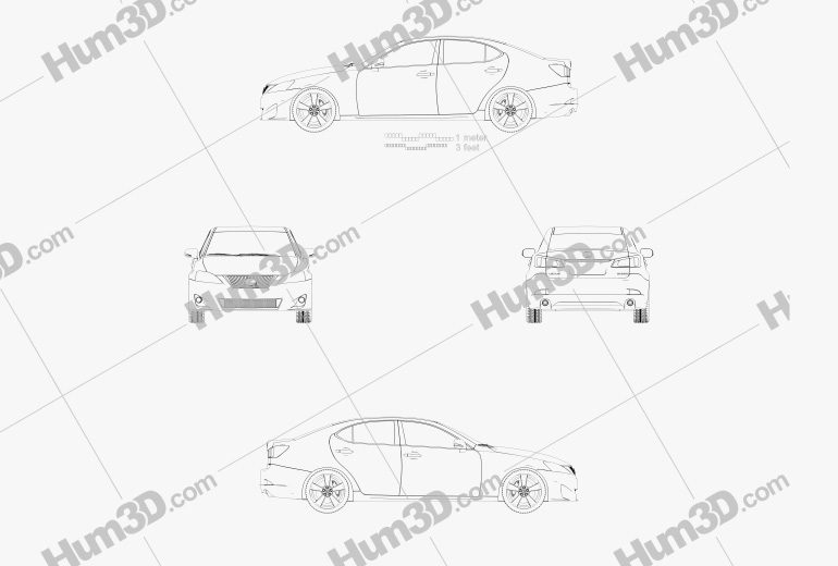 Lexus IS (XE20) 2015 Blueprint