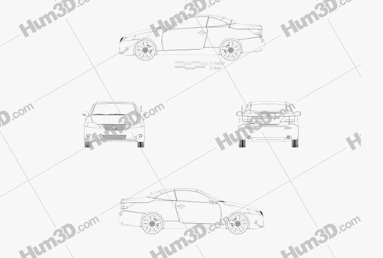 Lexus IS C (XE20) 2013 Blueprint