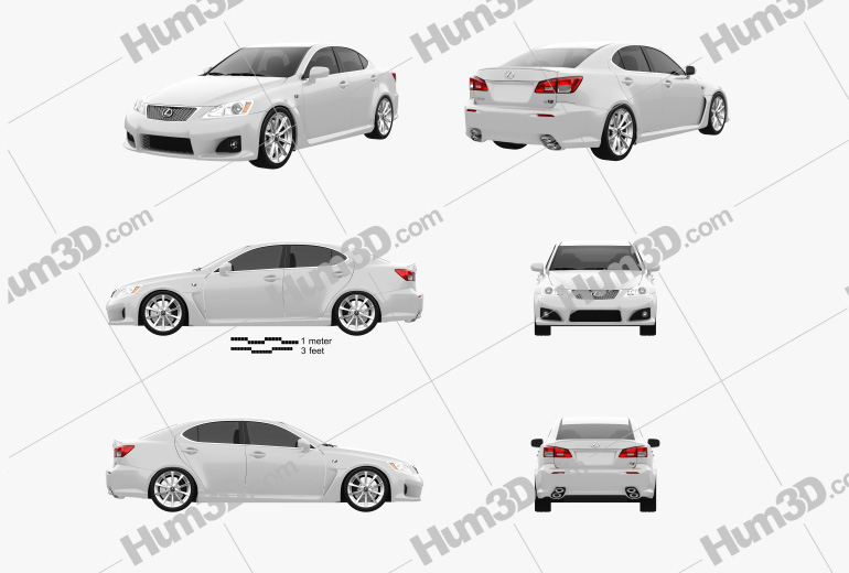 Lexus IS F (XE20) 2013 Blueprint Template