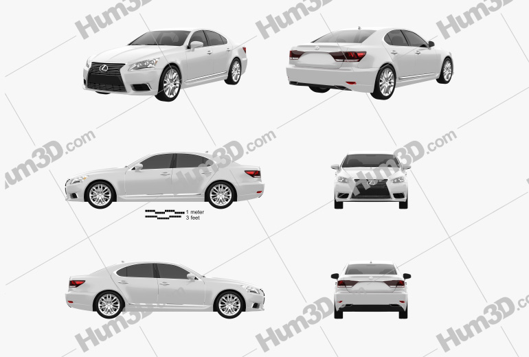 Lexus LS (XF40) 2015 Blueprint Template