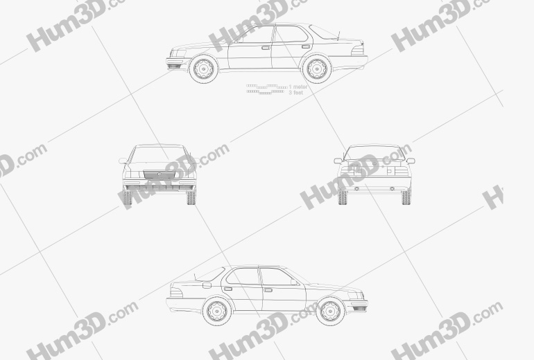 Lexus LS (XF10) 1994 Blueprint