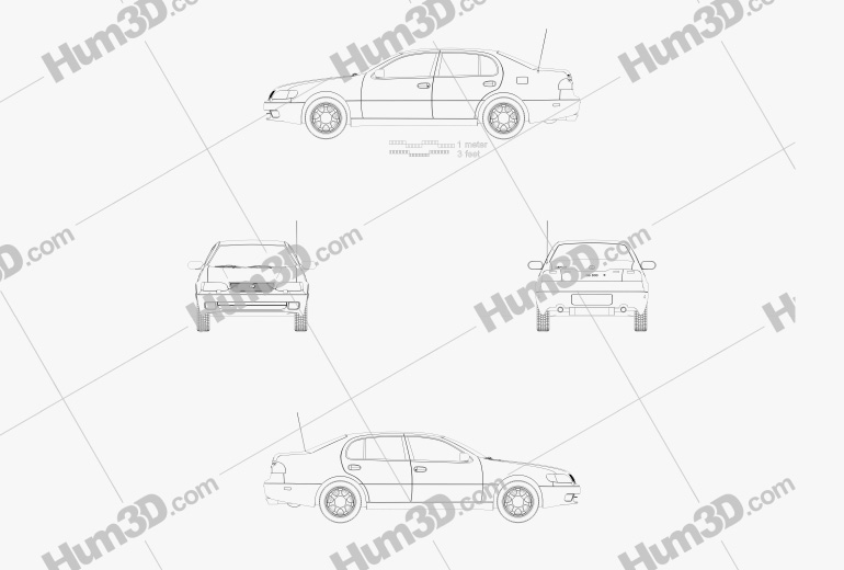 Lexus GS (S140) 1997 Blueprint