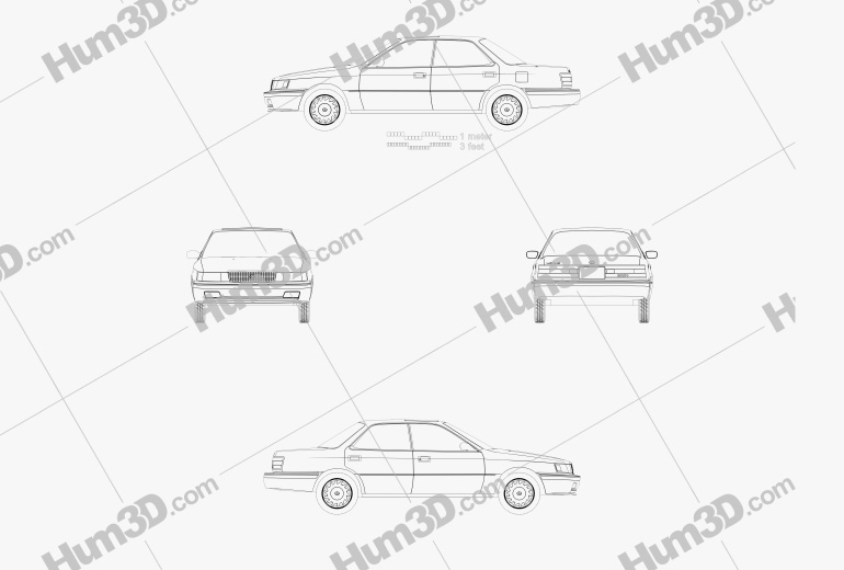 Lexus ES 1991 Blueprint