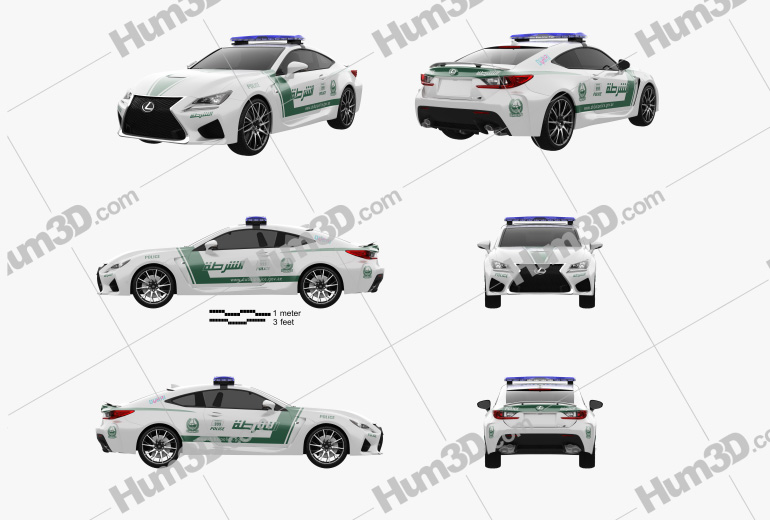 Lexus RC F Police Dubai 2017 Blueprint Template