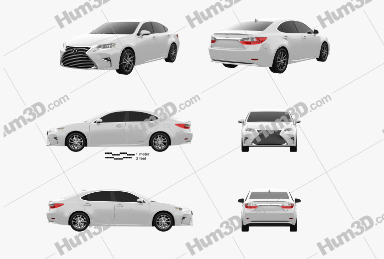 Lexus ES hybrid 2016 Blueprint Template
