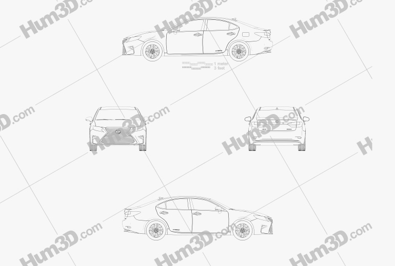 Lexus ES ibrido 2016 Blueprint