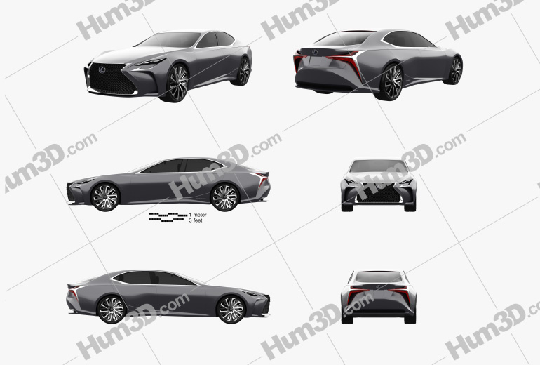 Lexus LF-FC 2015 Blueprint Template