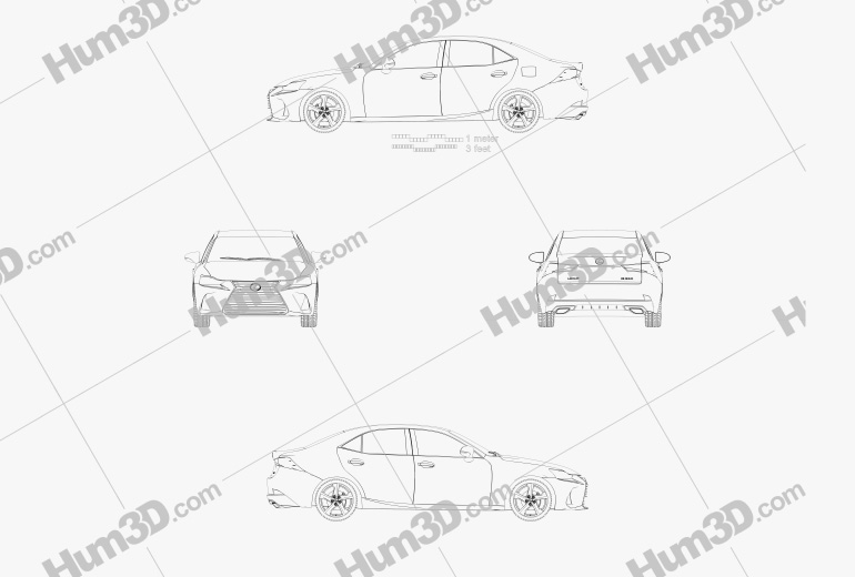 Lexus IS (XE30) 350 2019 Blueprint