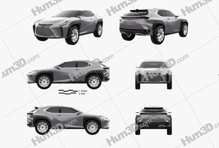 Lexus UX Concept 2017 Blueprint Template