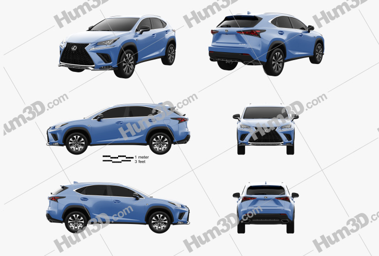Lexus NX F sport 2020 Blueprint Template